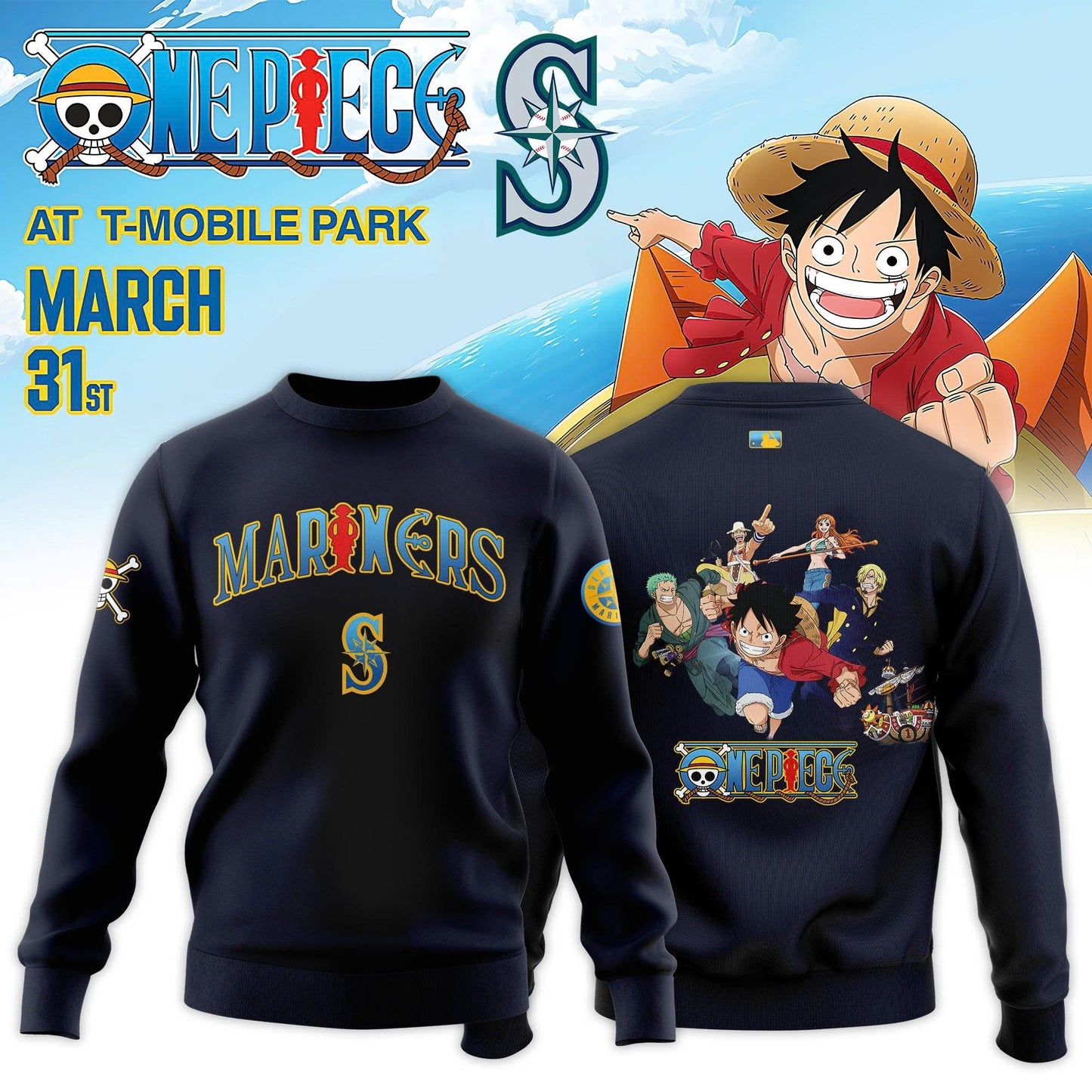 Seattle Mariners x One Piece Night 2026 Limited Edition Sweatshirt