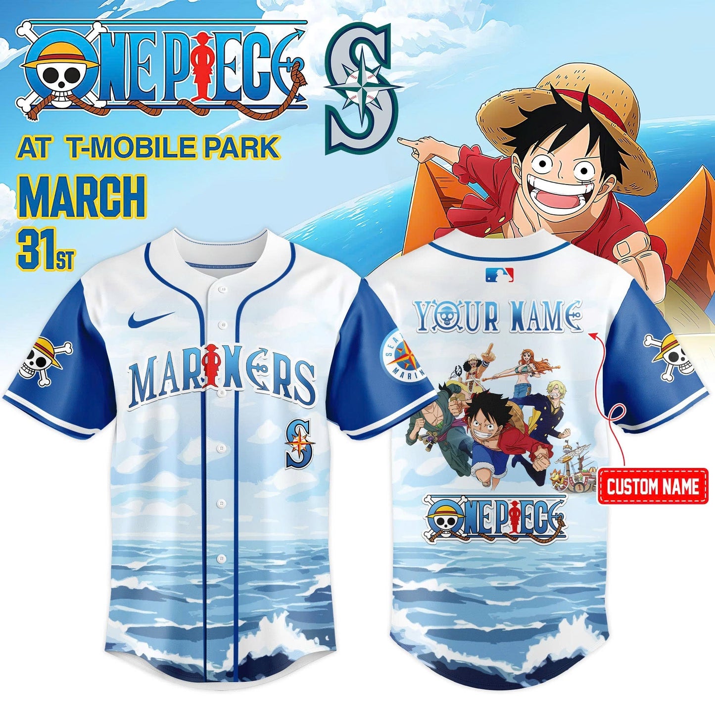 Seattle Mariners x One Piece Night 2026 Limited Edition Jersey