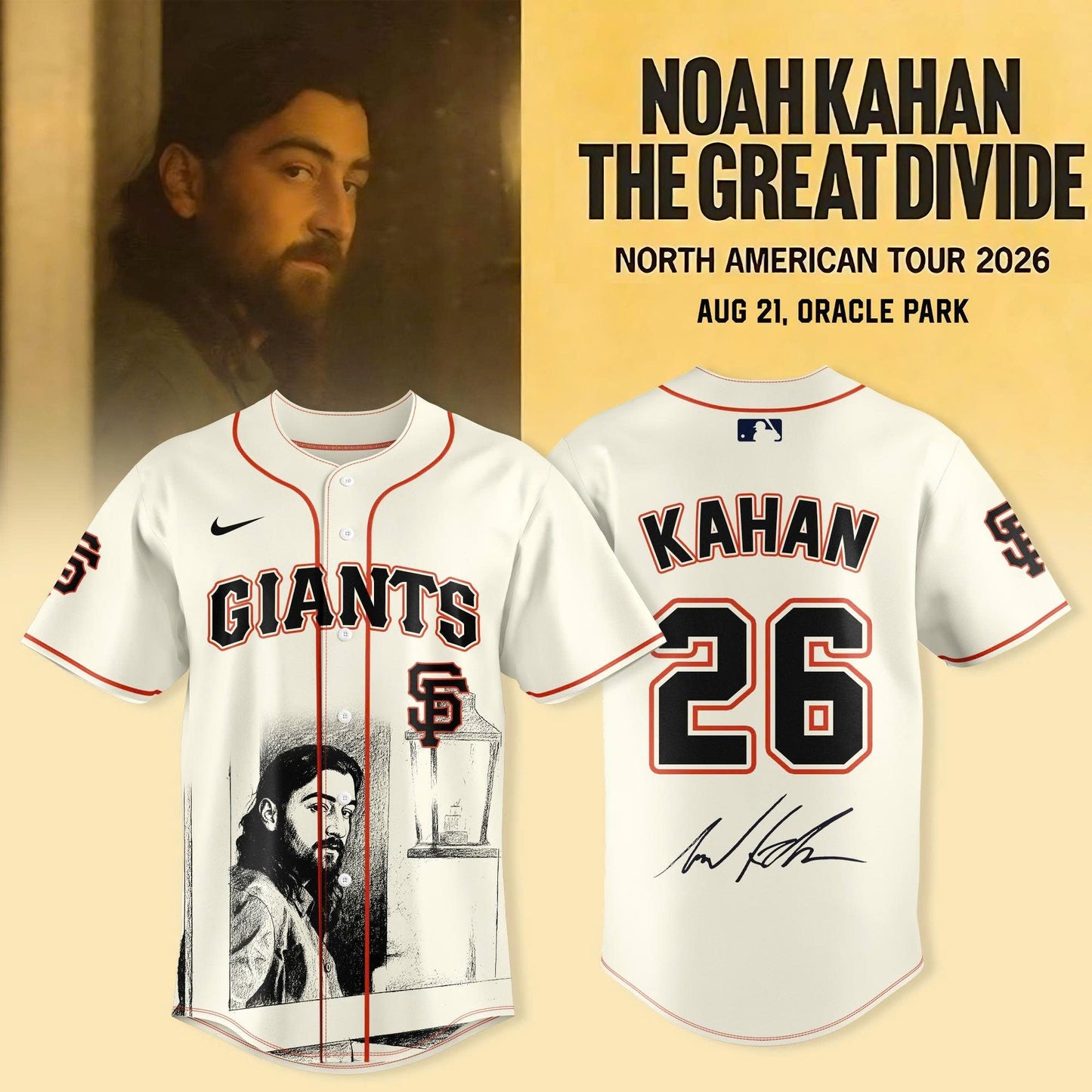 San Francisco Giants x Noah Kahan “ The Great Divide Tour 2026 Jersey