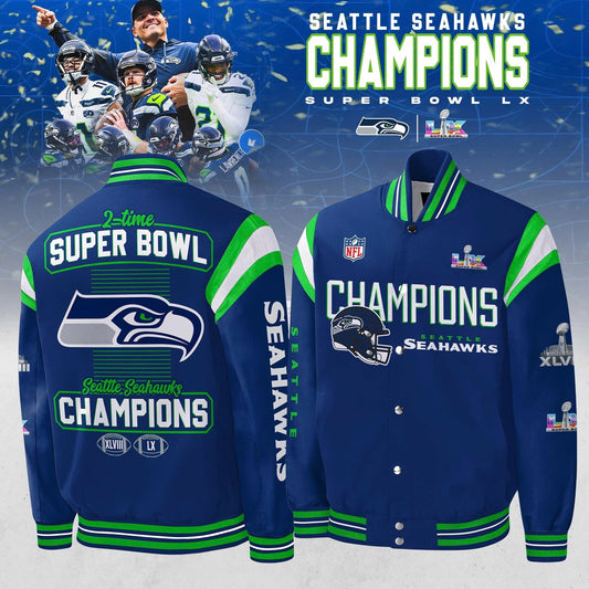 Seattle Seahawks Super Bowl LX Champions Bomber Jacket