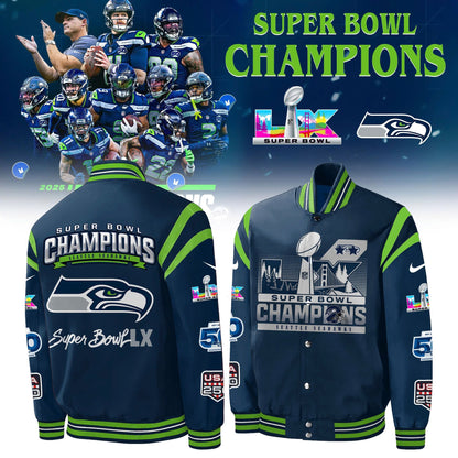 Seattle Seahawks Super Bowl LX Champions Bomber Jacket