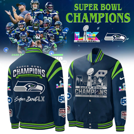 Seattle Seahawks Super Bowl LX Champions Bomber Jacket