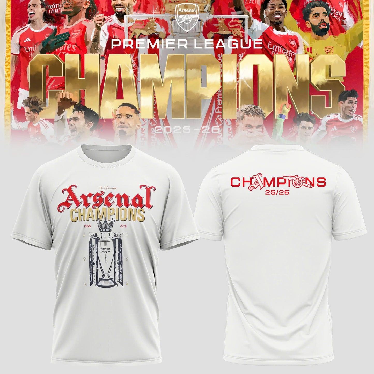 Arsenal Champions NHA 25/26 Edition Tshirt