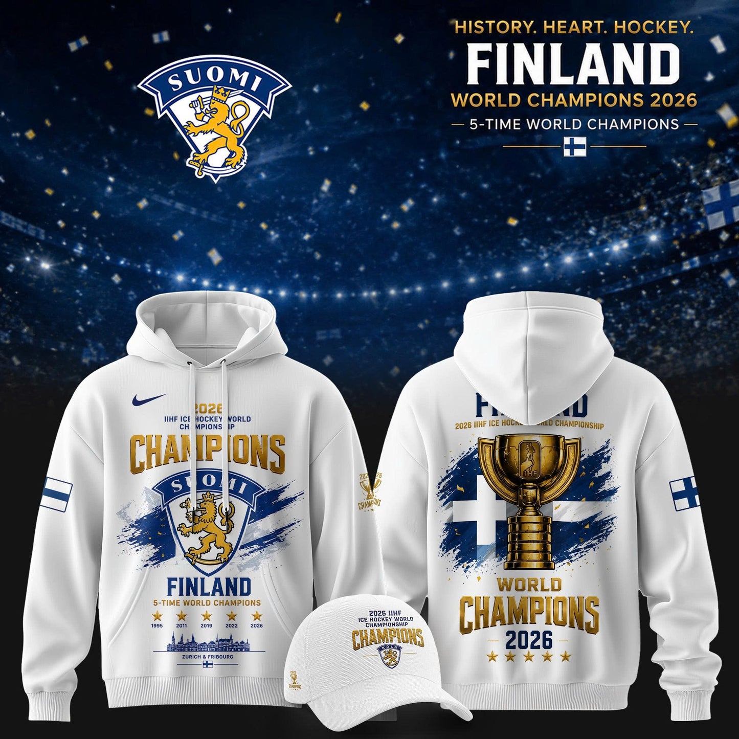 2026 IIHF Ice Hockey World Champions Hoodie